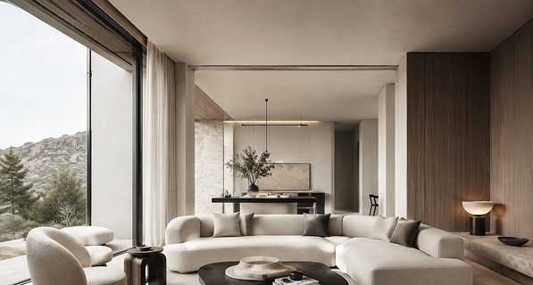Architectural blueprint flat lay